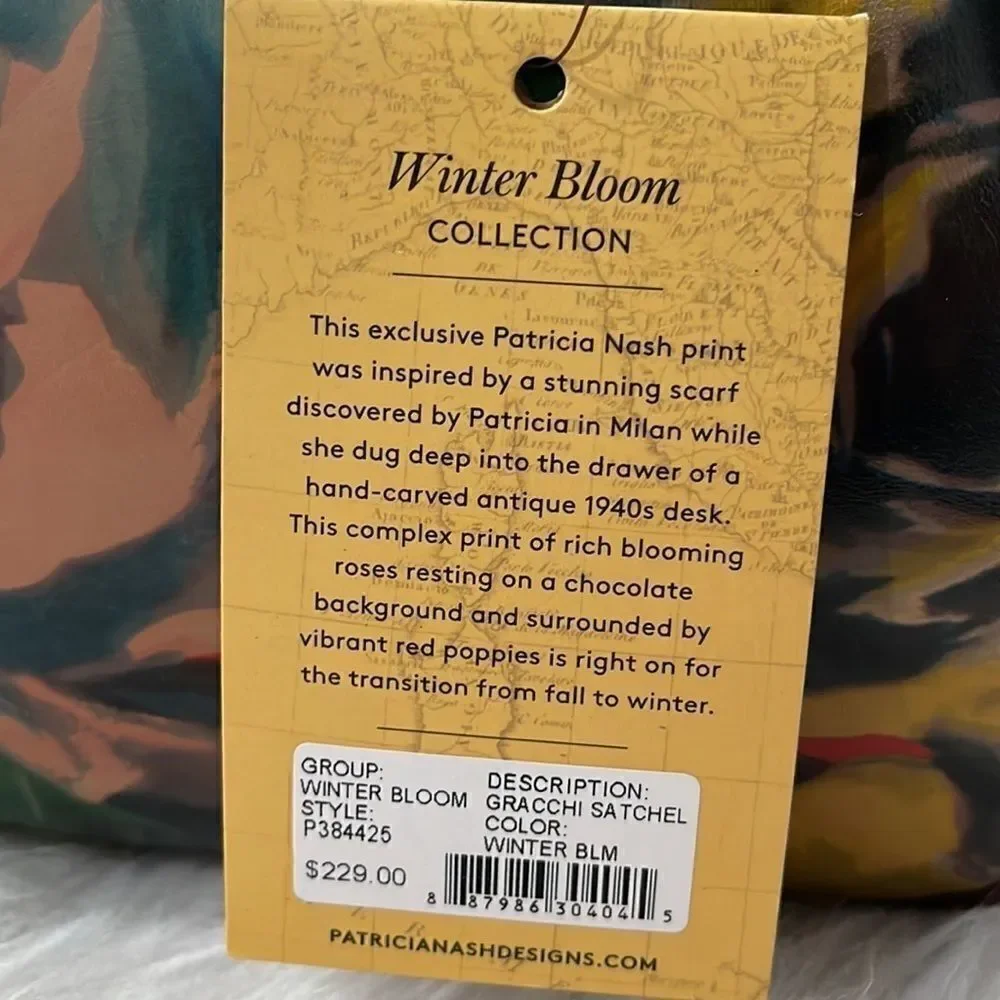 PATRICIA Nash Winter Bloom Gracchi Leather Satchel